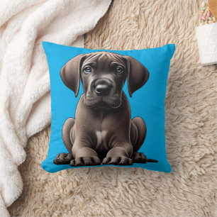 Cute Great Dane Puppy Throw Pillow