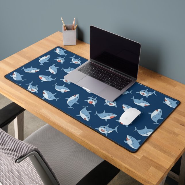 Cute Great White Sharks Motif Océan (Bureau 2)