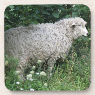 Cute Greedy Sheep Eating Cork Coaster