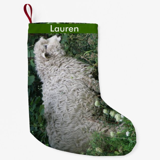 Cute Greedy Sheep Eating Custom Stocking (Front)