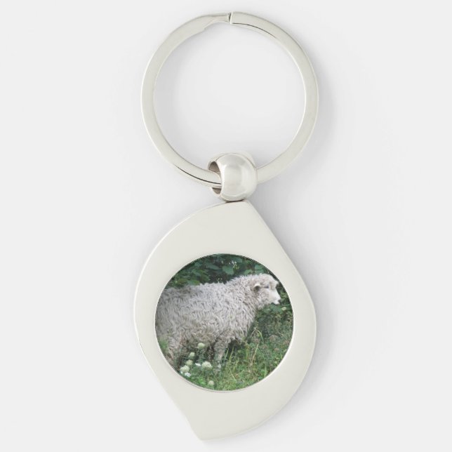 Cute Greedy Sheep Eating Keychain (Front)