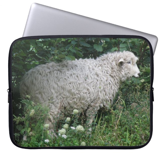 Cute Greedy Sheep Eating Laptop Sleeve (Front)