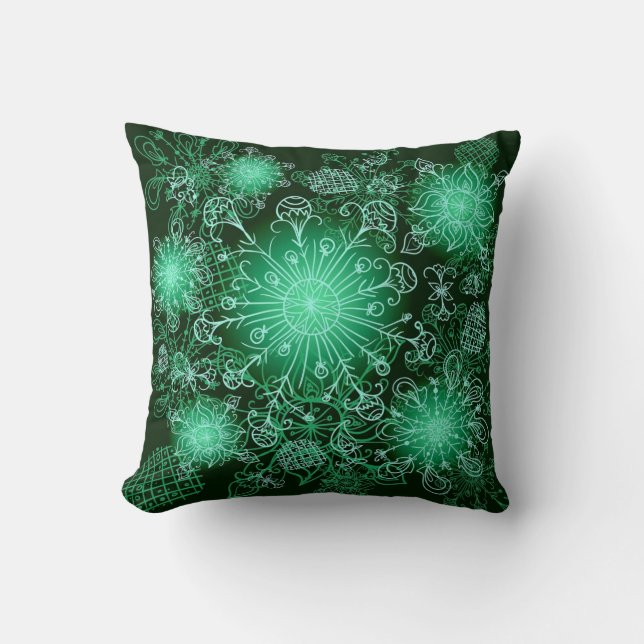 Cute Green Abstract Throw Pillow (Front)