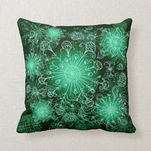 Cute Green Abstract Throw Pillow