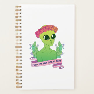 Cute Green Alien Planner