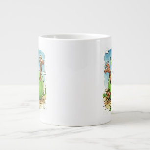 Cute Green Apple Worms Ceramic Mug