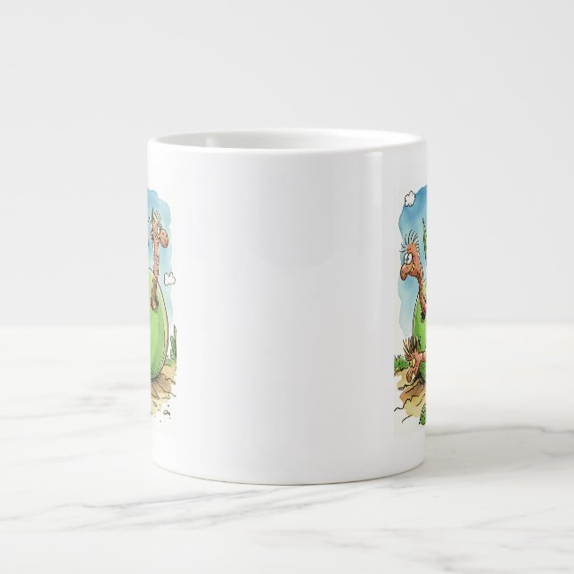 Cute Green Apple Worms Ceramic Mug (Front)