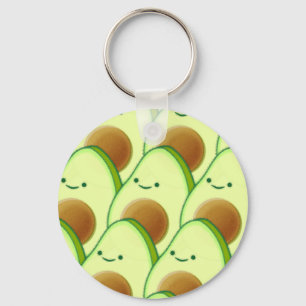 Cute Green Avocado All Over Drawing Keychain