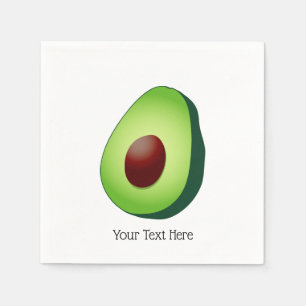 Cute green avocado napkins with personalized text