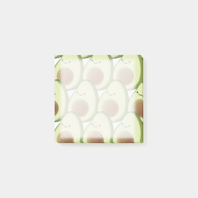 Cute Green Avocado Pattern Custom Post-it Notes (Front)