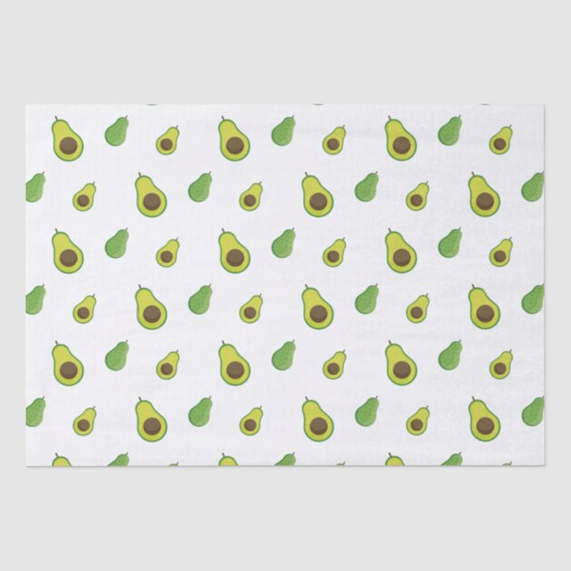 Cute Green Avocado Pattern Tissue Paper (Front)