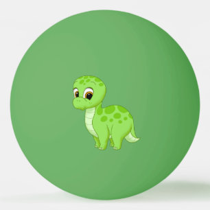 Cute Green Baby Brontosaurus Dinosaur Ping Pong Ball