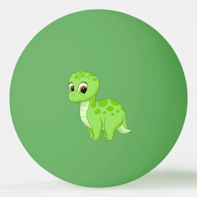 Cute Green Baby Brontosaurus Dinosaur Ping Pong Ball (Front)