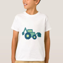 Cute Green Backhoe Funny Excavator Digger Boys