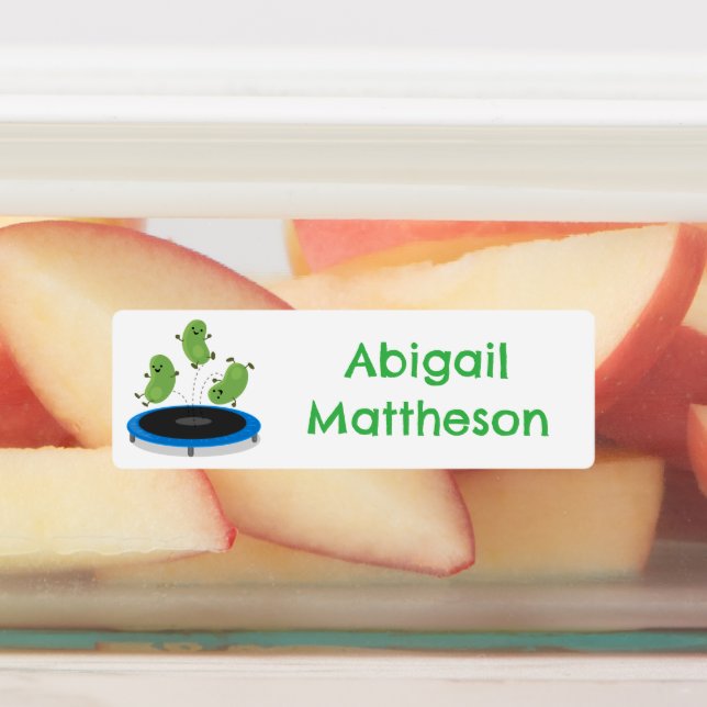 Cute green beans trampoline cartoon personalized (Affixed)