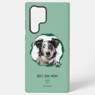 Cute Green Best Dog Mom Photo  Samsung Galaxy Case