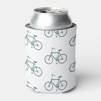 Cute green bikes can cooler - add your own text