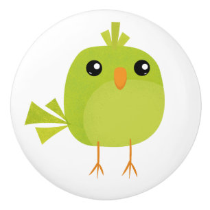 Cute Green Bird Cartoon Ceramic Knob
