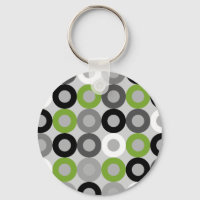 Cute green black and white dots vector pattern