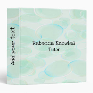 Cute green bubbles pattern binder