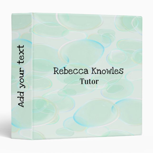 Cute green bubbles pattern binder (Front/Spine)