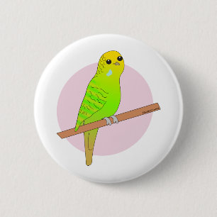 Cute Green Budgie 2 Inch Round Button