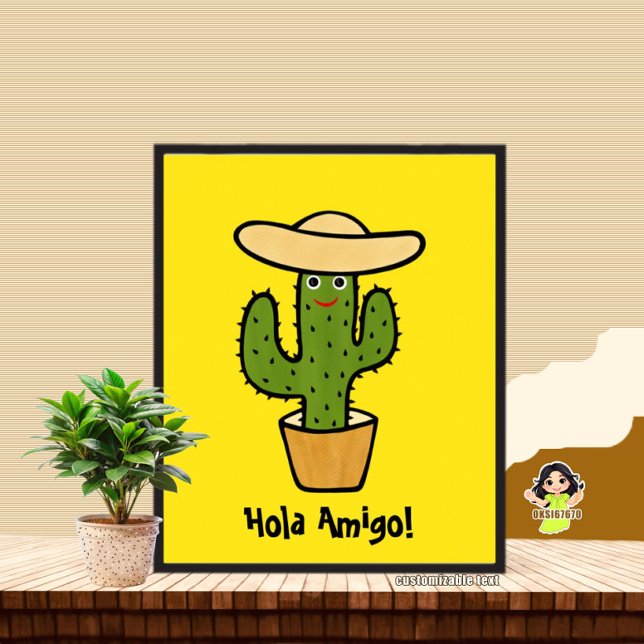 Cute green cactus  poster (Creator Uploaded)