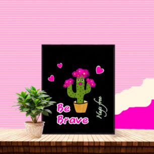 Cute green cactus poster