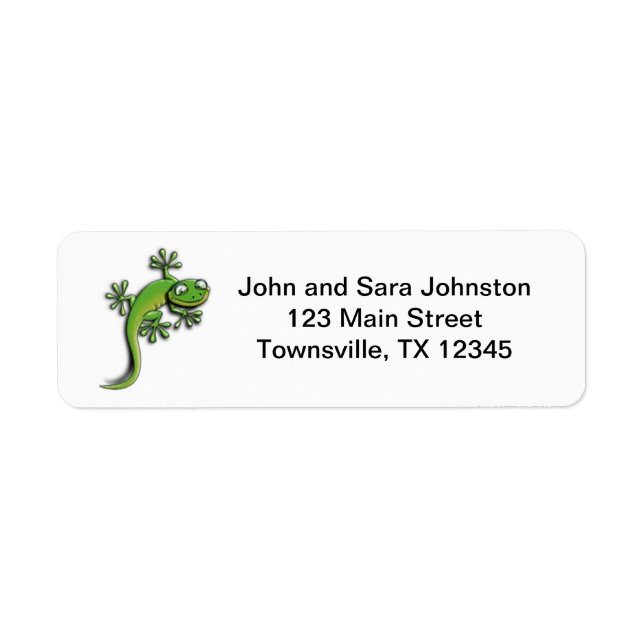 Cute Green Cartoon Gecko (Front)