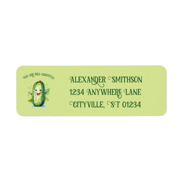 Cute Green Cartoon Pickle (Front)