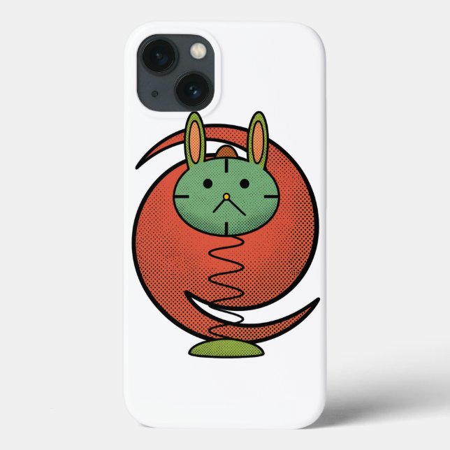 Cute Green Cat Orange Circle  iPhone / iPad case (Back)