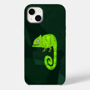 Cute Green Chameleon Illustration Tropical Reptile Case-Mate iPhone 14 Plus Case