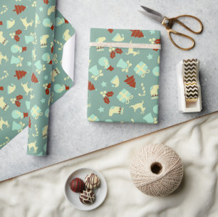 Cute Green Christmas Wrapping Paper
