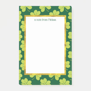 Cute Green Clover Pattern Post-it Notes