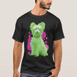 Cute Green Colored Yorkshire Terrier Dog T-Shirt