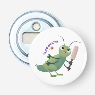 Cute green cricket insect cartoon illustration bottle opener