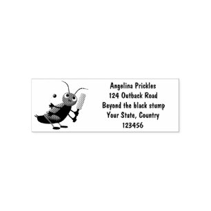 Cute green cricket insect cartoon illustration self-inking stamp