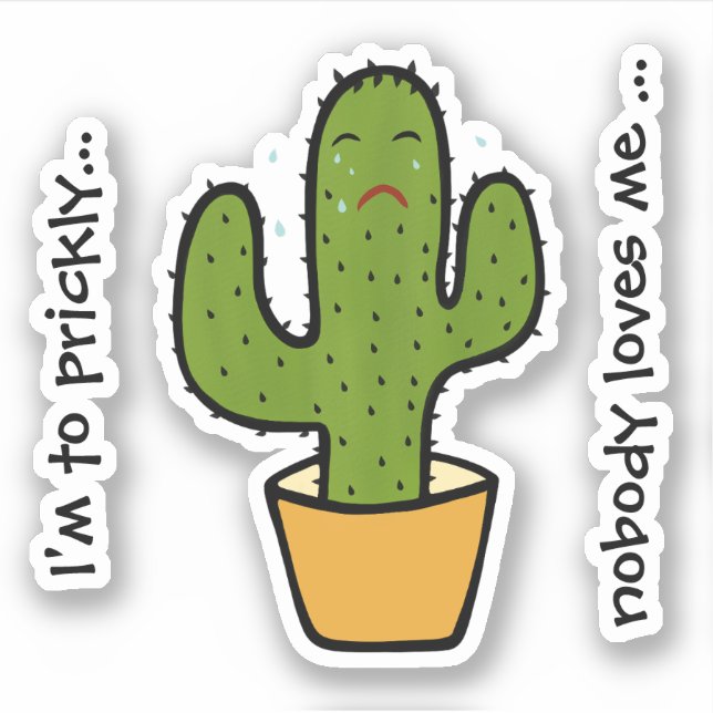Cute green crying cactus (Front)