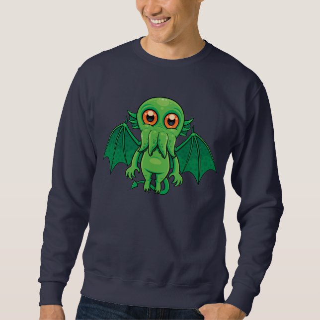 Cute Green Cthulhu Monster Sweatshirt (Front)