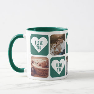 Cute Green Custom Photo I Love You Mug