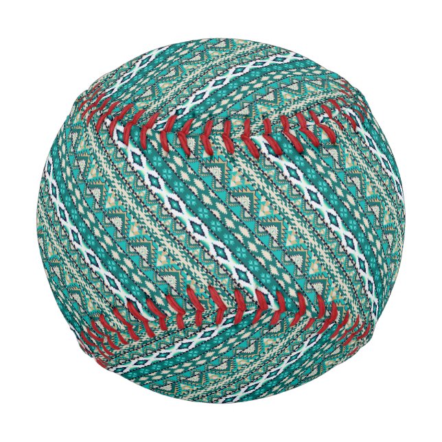 Cute green design aztec patterns design baseball (Front)