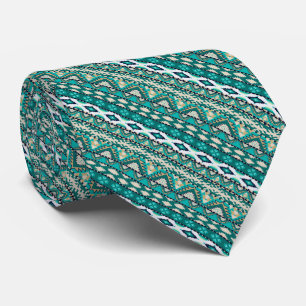Cute green design aztec patterns design tie