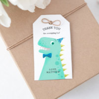 Cute Green Dinosaur Birthday Party Thank You Favou