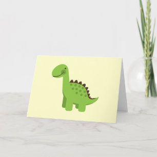 Cute Green Dinosaur Card