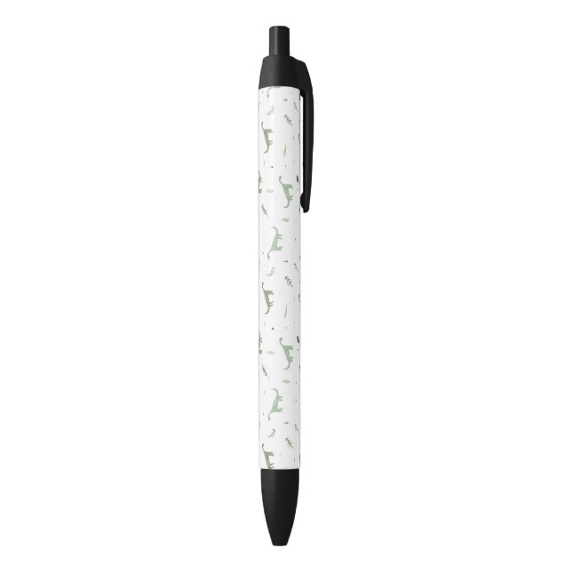 Cute Green Dinosaur Pattern Black Ink Pen (Bottom (Vertical))