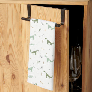 Cute Green Dinosaur Pattern Kitchen Towel