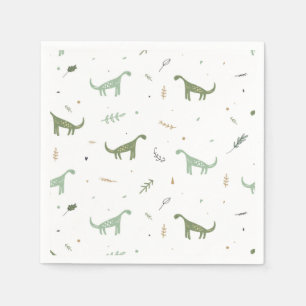 Cute Green Dinosaur Pattern Napkin