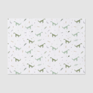 Cute Green Dinosaur Pattern Tissue Paper