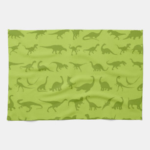Cute Green Dinosaurs Patterns for Boys Kitchen Towel