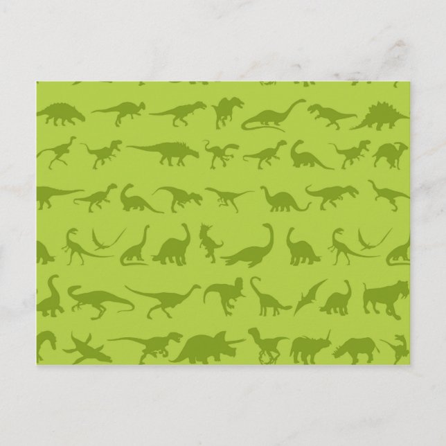 Cute Green Dinosaurs Patterns for Boys Postcard (Front)